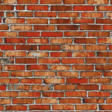 Brick wall, red relief texture with shadow Stock Illustration