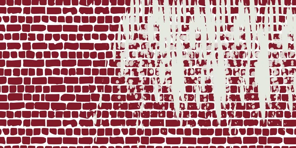Brick wall, red relief texture with shadow Stock Illustration
