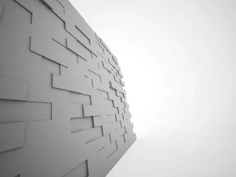 Brick wall rendered black and white Stock Illustration