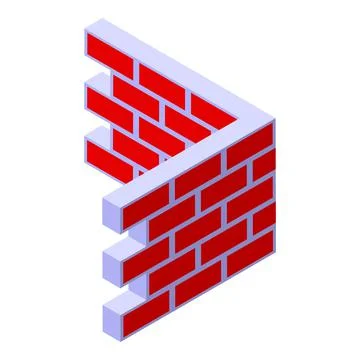 Brick wall room icon isometric vector. Pile building 스톡 일러스트