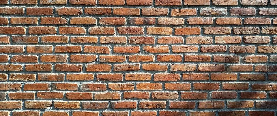 Brick wall. Rustic old brick wall texture for brickwork background design, .. Stock Photos