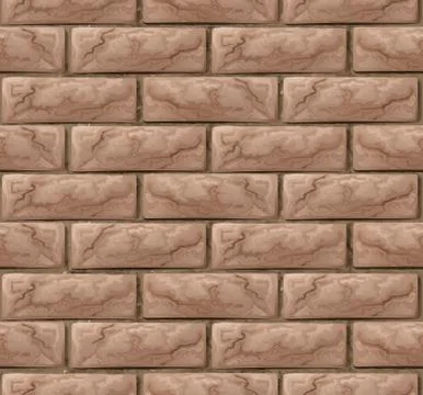 Brick Wall Seamless Background Texture Stock Illustration