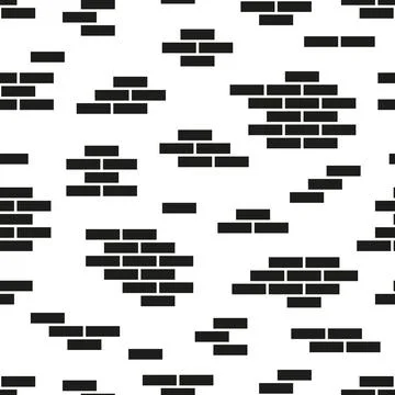 Brick wall seamless geometric pattern. Simple endless creative background. Black Stock Illustration