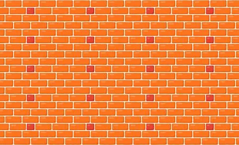 Brick wall seamless pattern. Brown decorative brickwork repeating texture Stock Illustration