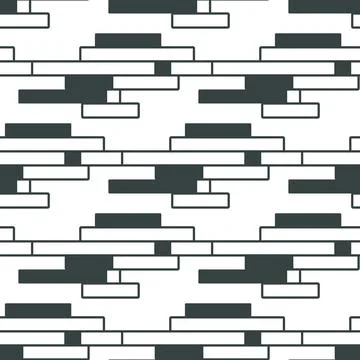Brick wall seamless pattern, dark white background vector illustration Stock Illustration