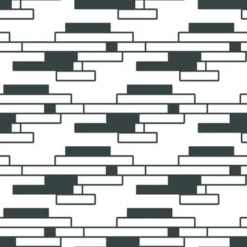 Brick wall seamless pattern, dark white background illustration Stock Illustration