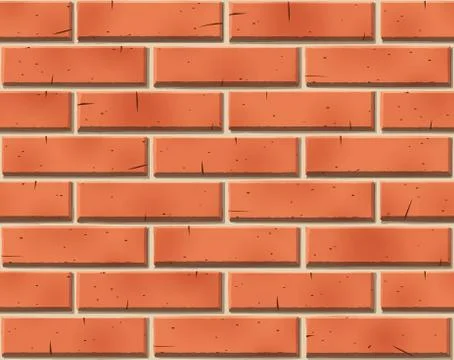 Brick wall seamless pattern with scratched tiled red stones 스톡 일러스트