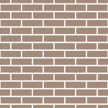 Brick wall seamless pattern. Simple endless background. Brown geometric Illustration