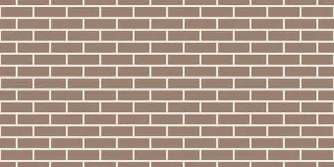 Brick wall seamless pattern. Simple endless architecture background. Brown Illustrazione stock