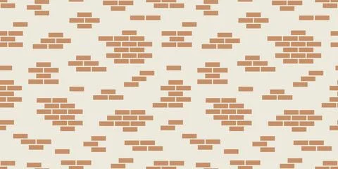 Brick wall seamless pattern. Simple endless architecture interior background Stock Illustration