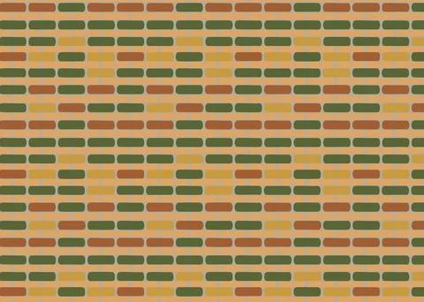Brick wall seamless pattern. Vector illustration of stone bricks texture fo.. Stock Illustration