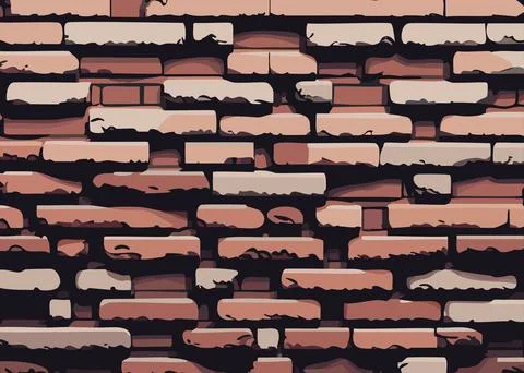 Brick wall seamless pattern. Vector illustration of vintage stone block tex.. Stock Illustration