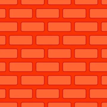 Brick wall seamless texture. Red Bricks Background Stock Illustration