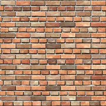 Brick wall seamless Vector illustration background - texture pattern for cont Stock Illustration