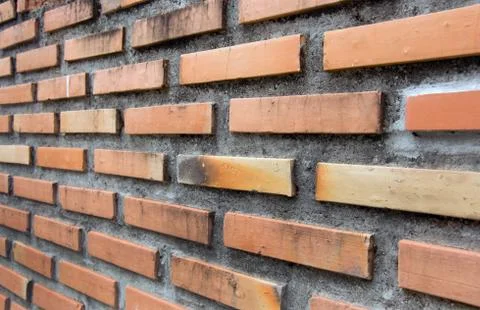 Brick wall, selective focus Stock Photos