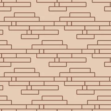 Brick wall with separate brick stroke seamless pattern, background design for 스톡 일러스트