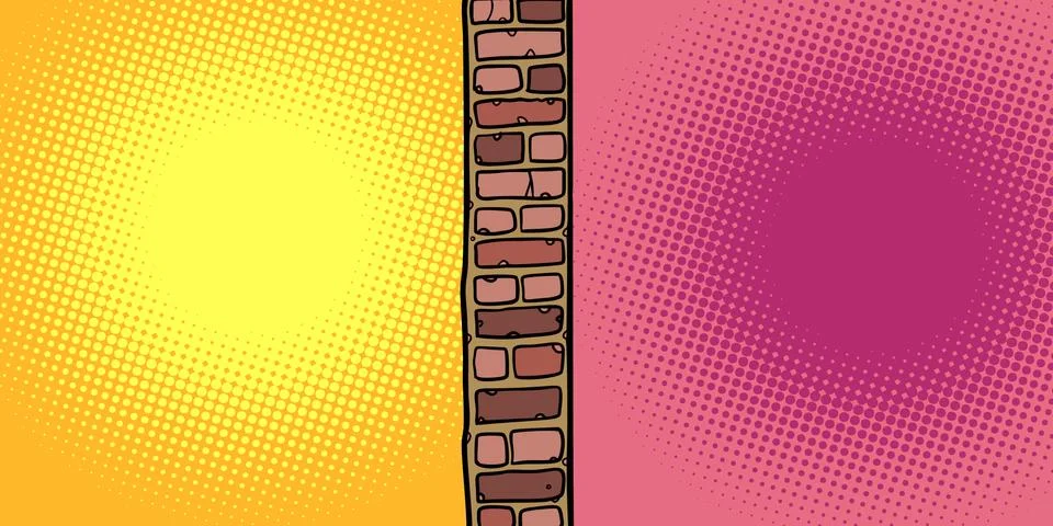 Brick wall, separation obstacle 库存插图