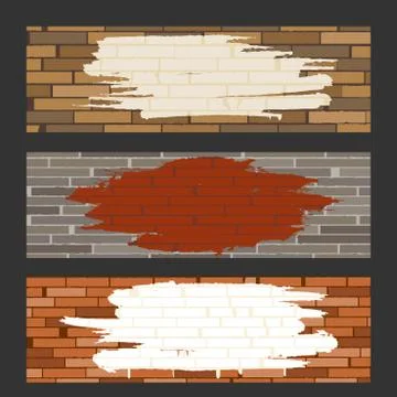 Brick Wall set Stock Illustration