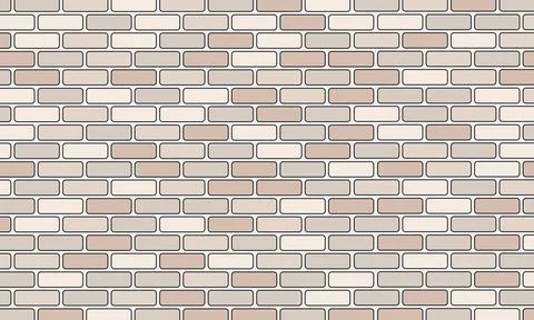Brick wall with several different colors. Vector illustration Stock Illustration