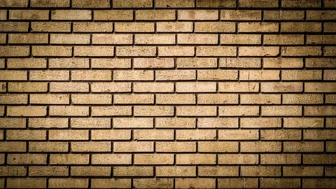 Brick wall shaking, breaking and falling down Stock Footage 90443105