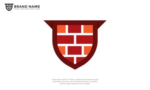 Brick Wall Shield Logo Stock-Illustration