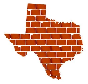 Brick Wall With The Silhouette Of Texas Illustrazione stock