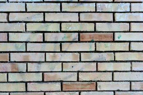 Brick wall with single orange bricks close up structure Stock Photos