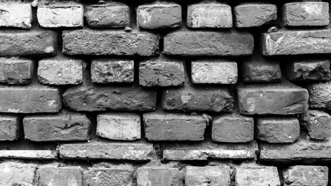 Brick wall in slow motion down, empty space underlay Stock Footage 154411122
