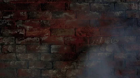 Brick wall in smoke Stock Footage 74448064