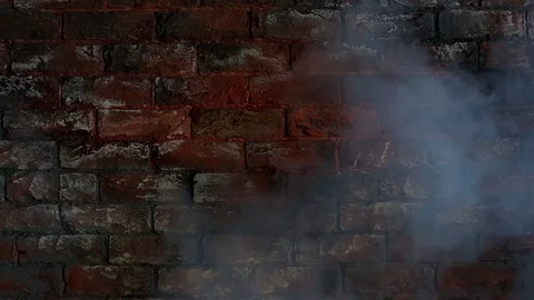 Brick wall in smoke Stock Footage 74448703