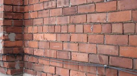 Brick Wall with Snow Stock Footage 33822380