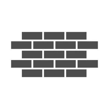 Brick wall solid icon. Bricks vector illustration isolated on white. Brickwork Stock Illustration