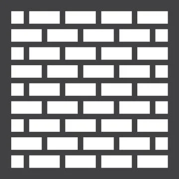 Brick wall solid icon, security and build Stockillustratie