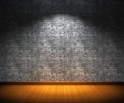 Brick wall with spotlight Stock Illustration