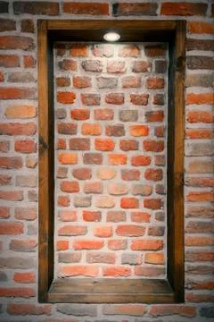 Brick Wall with Spotlight Stock Photos