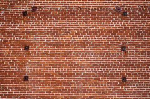 Brick wall steel support Stock Photos