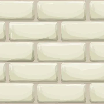 Brick wall, stone bricks, rock surface in cartoon style, seamless background. Ui Stock Illustration