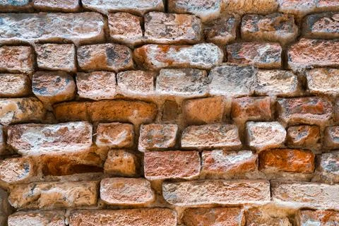 Brick wall structure of an old house Stock Photos
