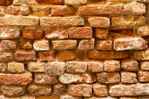 Brick wall structure of an old house Stock Photos