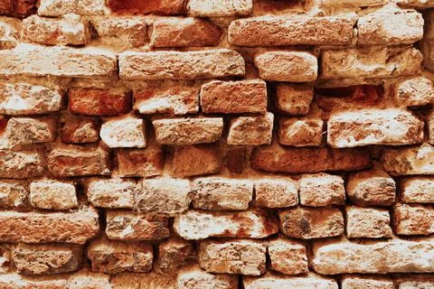 Brick wall structure of an old house Stock Photos