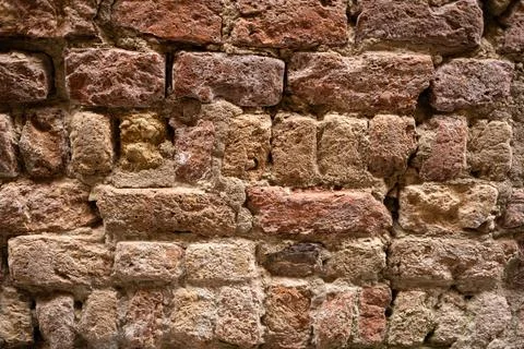 Brick wall structure of an old house Stock Photos