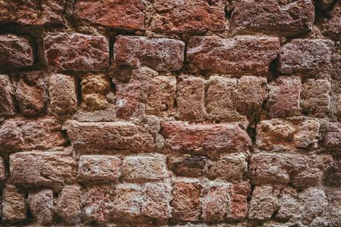 Brick wall structure of an old house Stock Photos