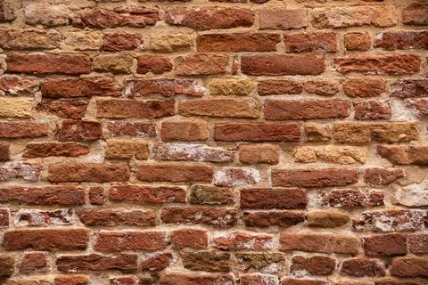 Brick wall structure of an old house Stock Photos
