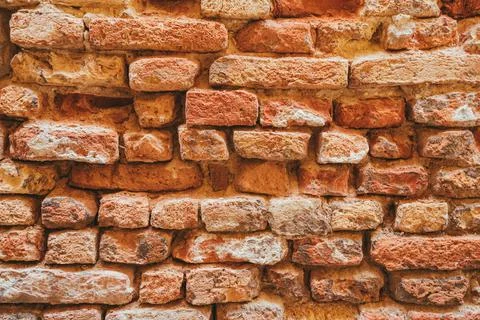 Brick wall structure of an old house Stock Photos