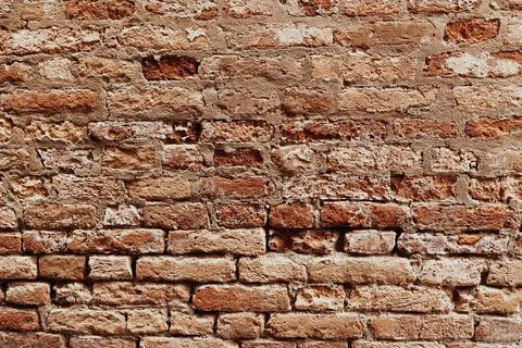 Brick wall structure of an old house Stock Photos
