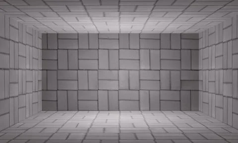 Brick wall studio room texture background 3d rendered Stock Illustration