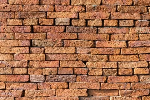 Brick wall texture and red brick background with copy space Stock Photos
