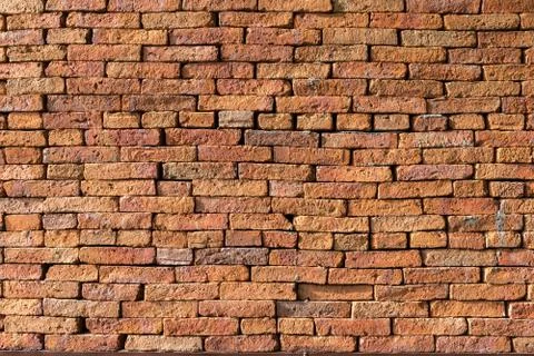 Brick wall texture and red brick background with copy space Stock Photos