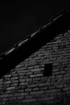 Brick wall texture background black and white architecture building dark Stock Photos