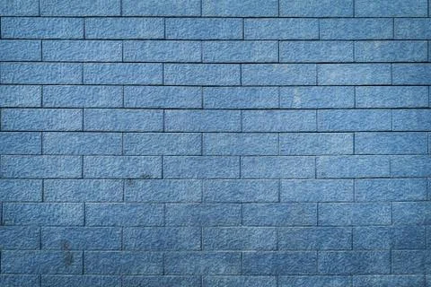 Brick wall texture background, blue color Foto stock